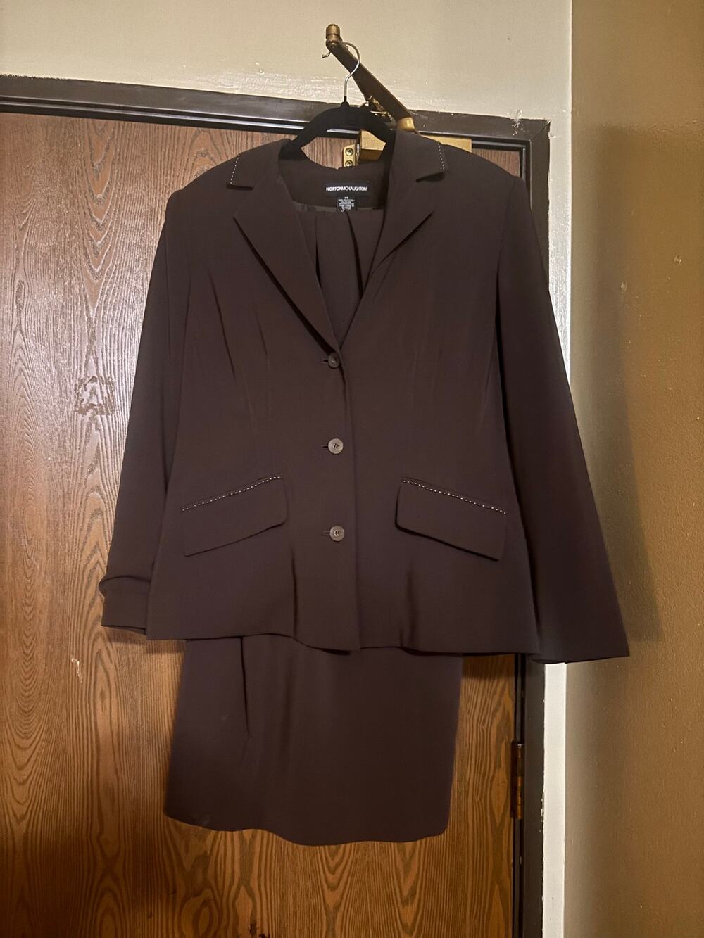 NWOT Chocolate Brown Blazer Skirt-Suit Office Professional Fall Preppy Set